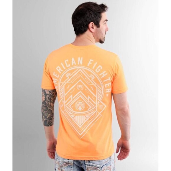American Fighter Wardell T-Shirt in Neon Light Orange - Size Medium - Picture 10 of 10
